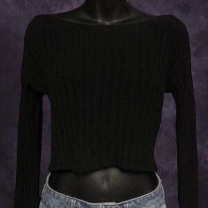 Garage Black Knit Crop Top